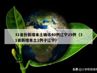 31省份新增本土确诊40例辽宁29例（31省新增本土1例子辽宁）